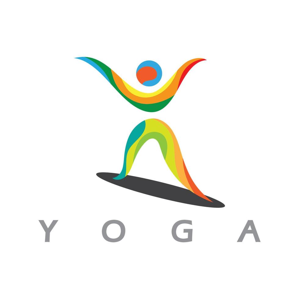 logo design of people doing yoga symbol icon illustration vector