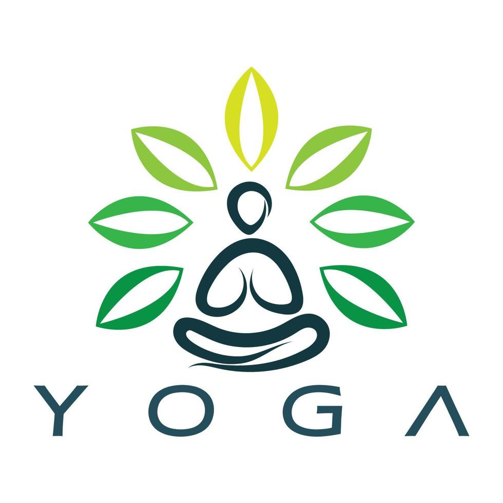 logo design of people doing yoga symbol icon illustration vector