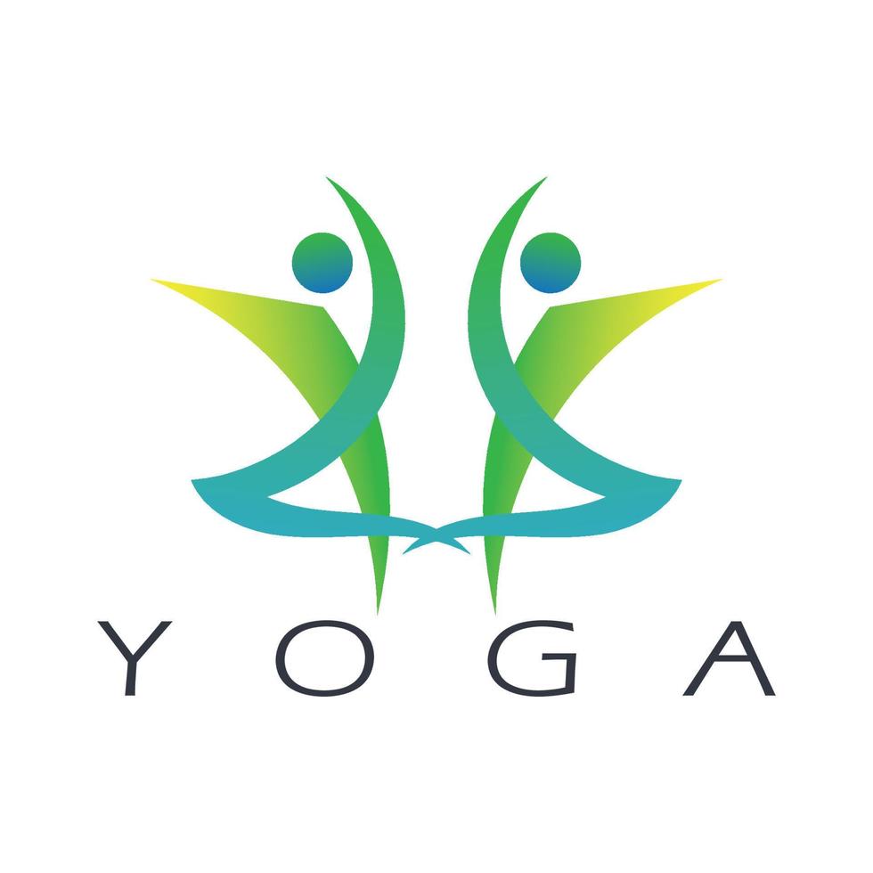 diseño de logotipo de personas que hacen yoga símbolo icono ilustración vector