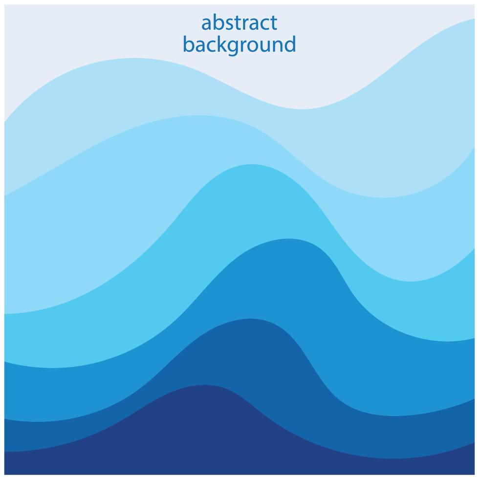 Blue wave vector abstract background flat design stock illustration