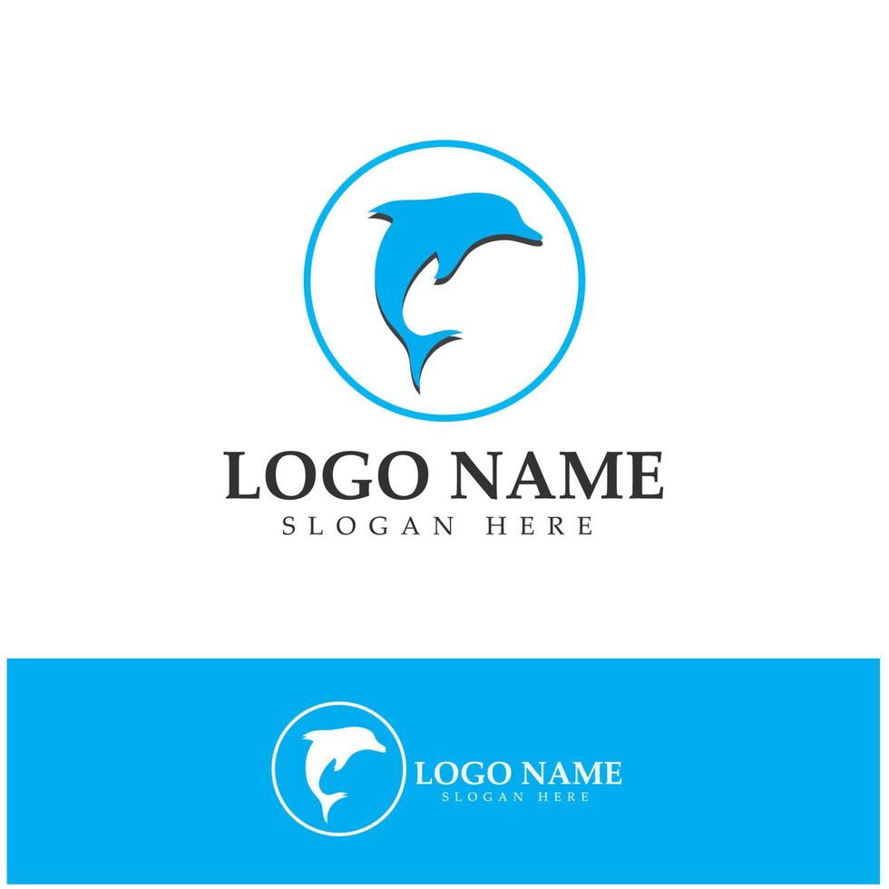 dolphin icon logo design vector