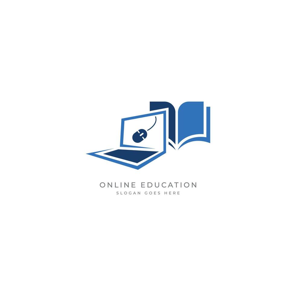 online education logo, online class logo, web education logo design template vector