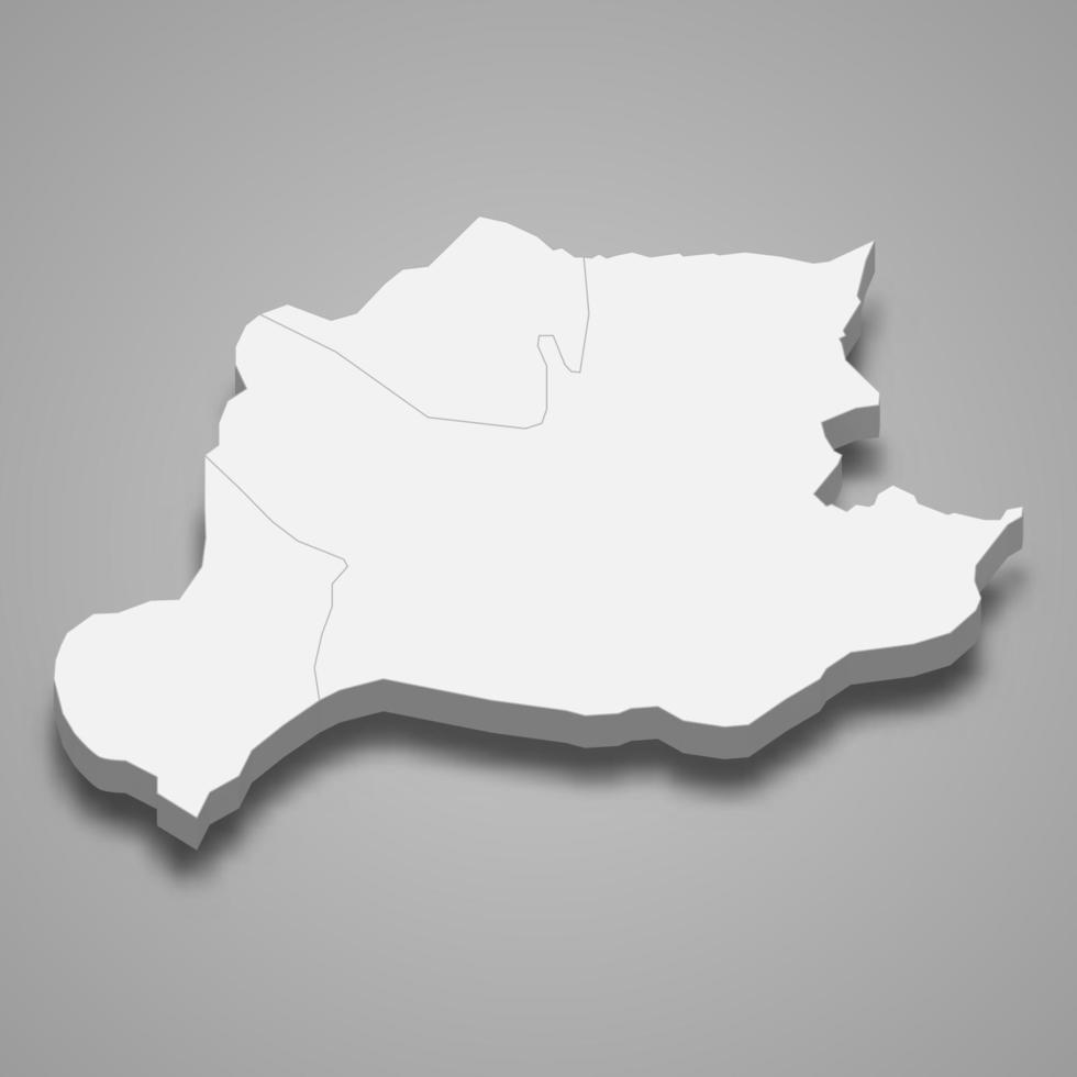 3d isometric map of Bayburt is a province of Turkey vector