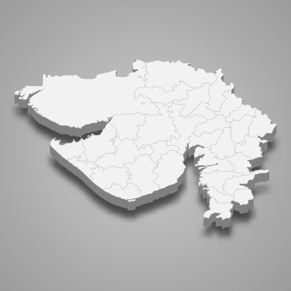 mapa 3d estado de la india vector