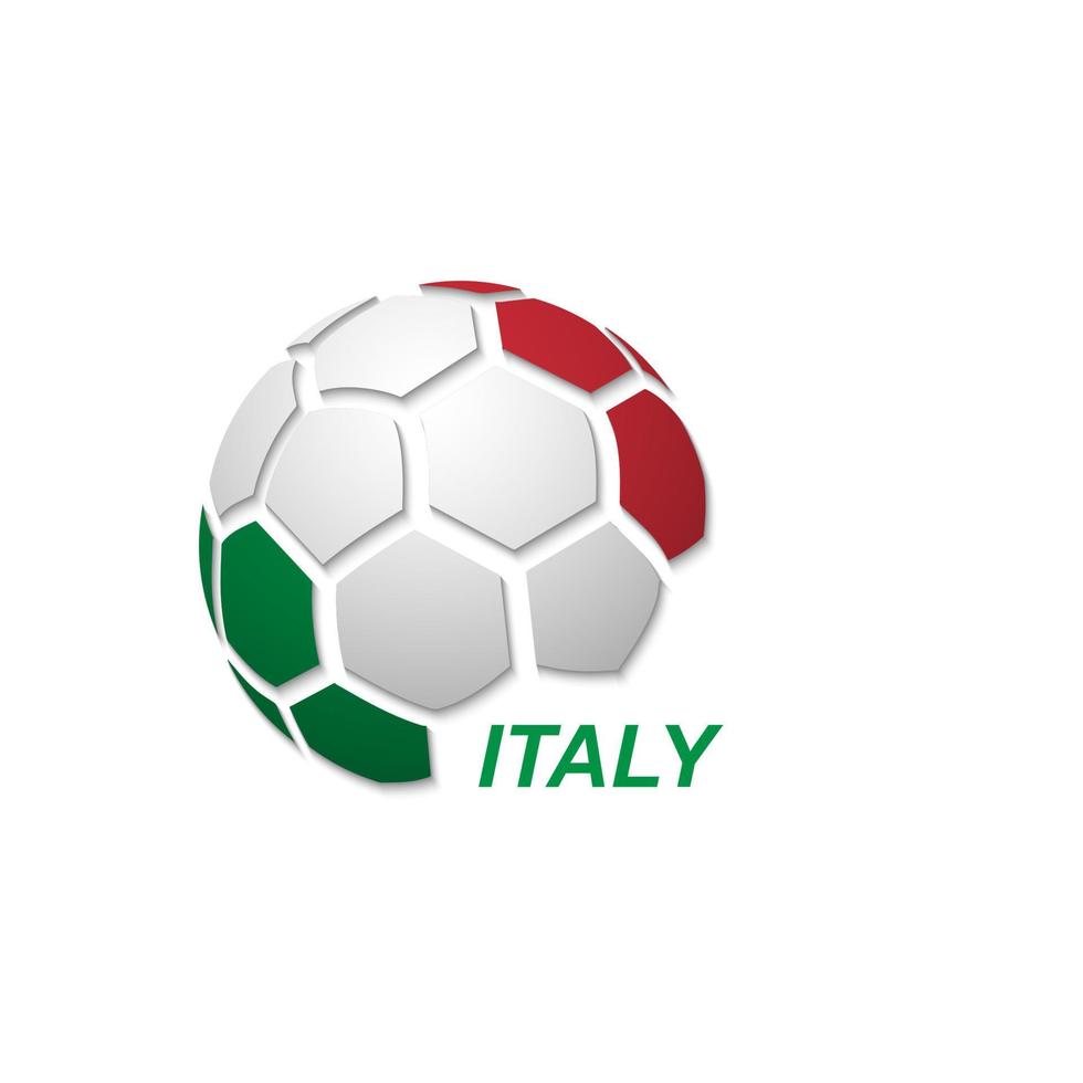 abstract soccer ball with national flag colors vector