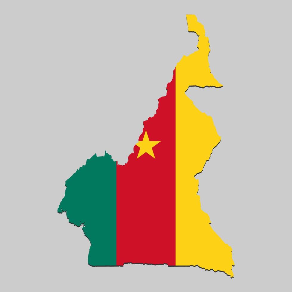Map with national flag. Vector Illustration
