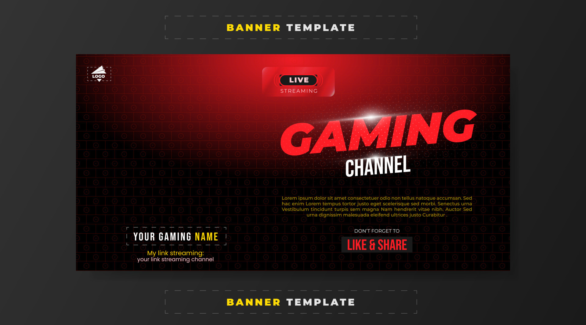 Gaming Channel  banner  BrandCrowd  banner Maker