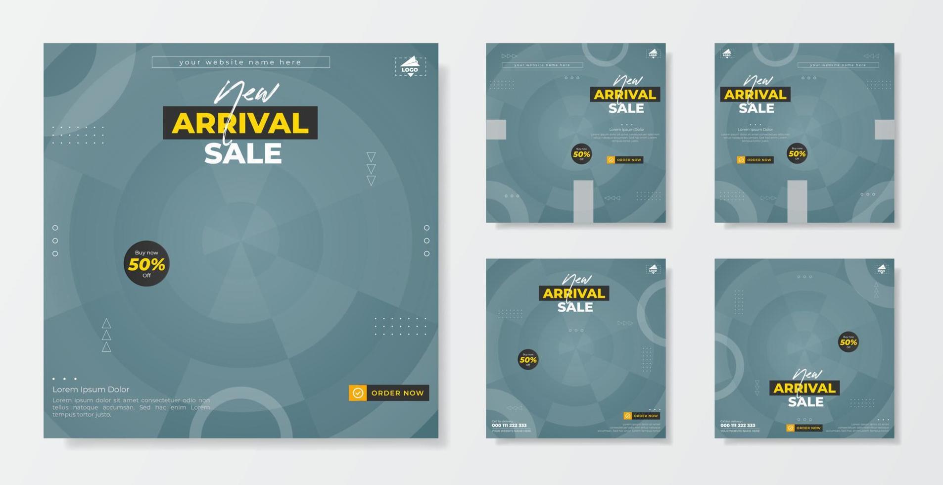 New arrival promotion sale template social media post vector