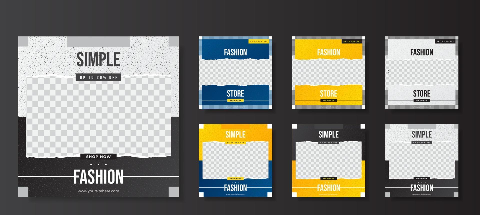 venta de promoción de moda simple con estilo de corte de papel rasgado y fondo texturizado vector