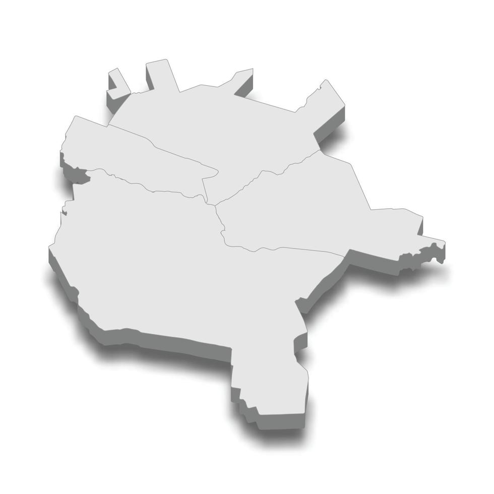 3d isometric map of Nur-Sultan City is a Capital of Kazakhstan vector