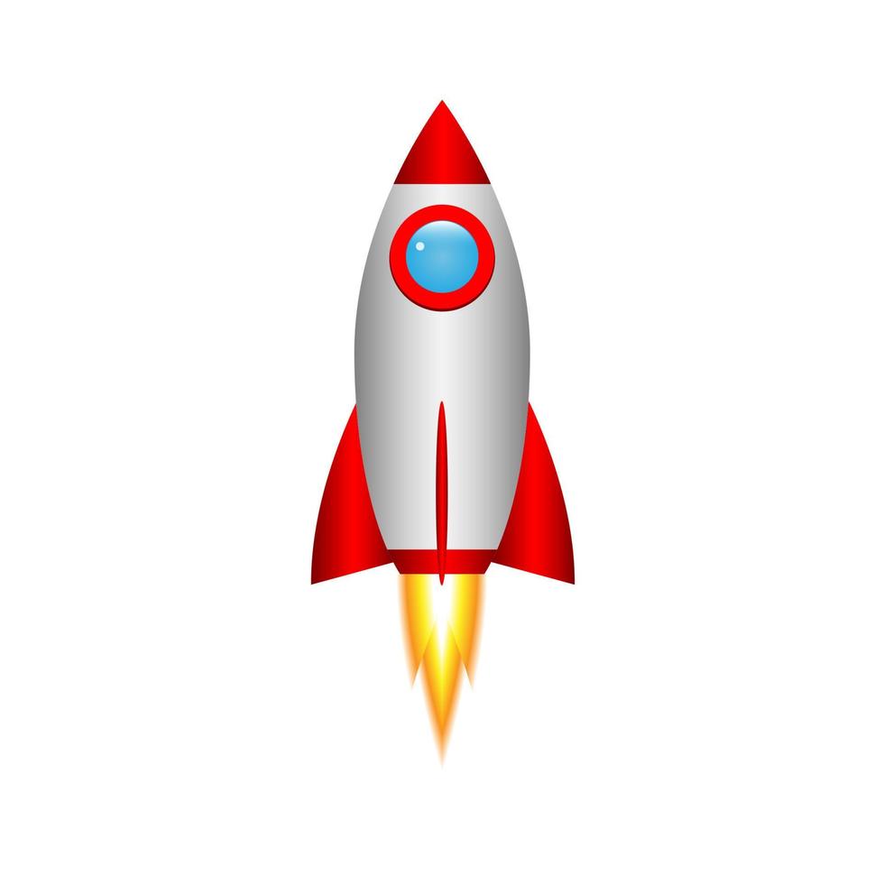 3d Cartoon rocket vector