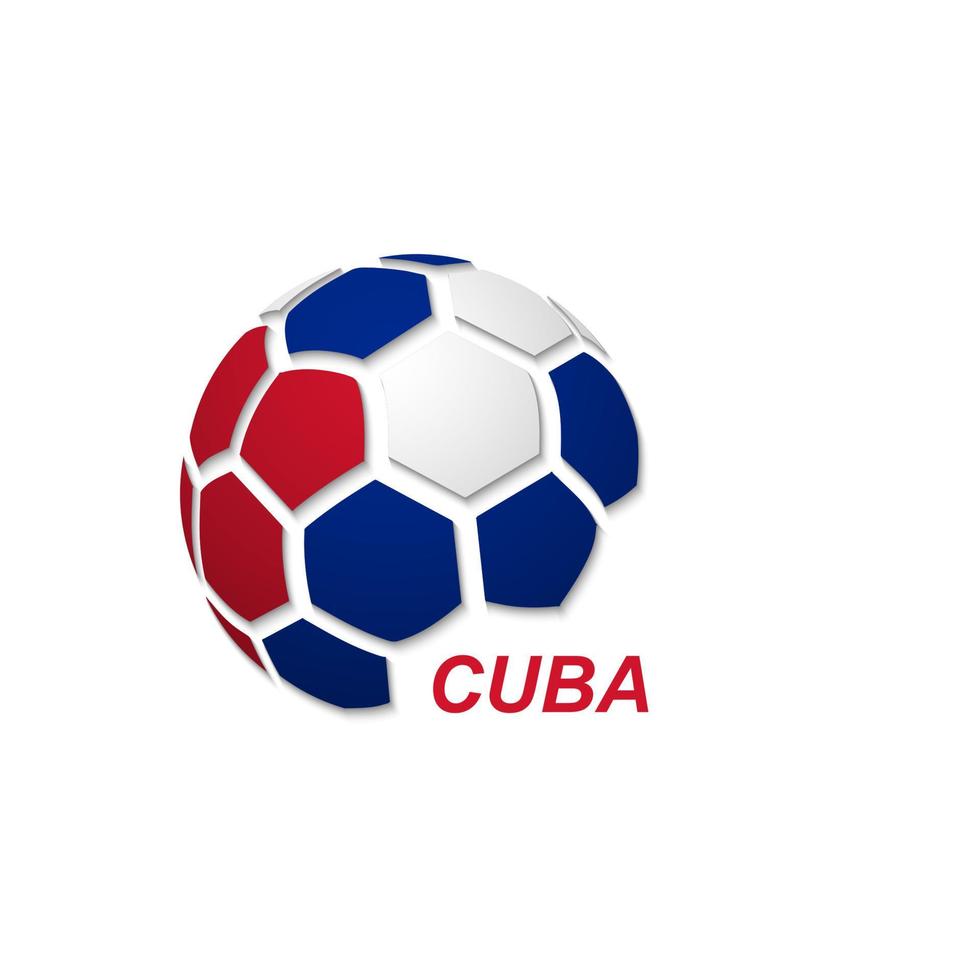 soccer ball with national flag colors vector
