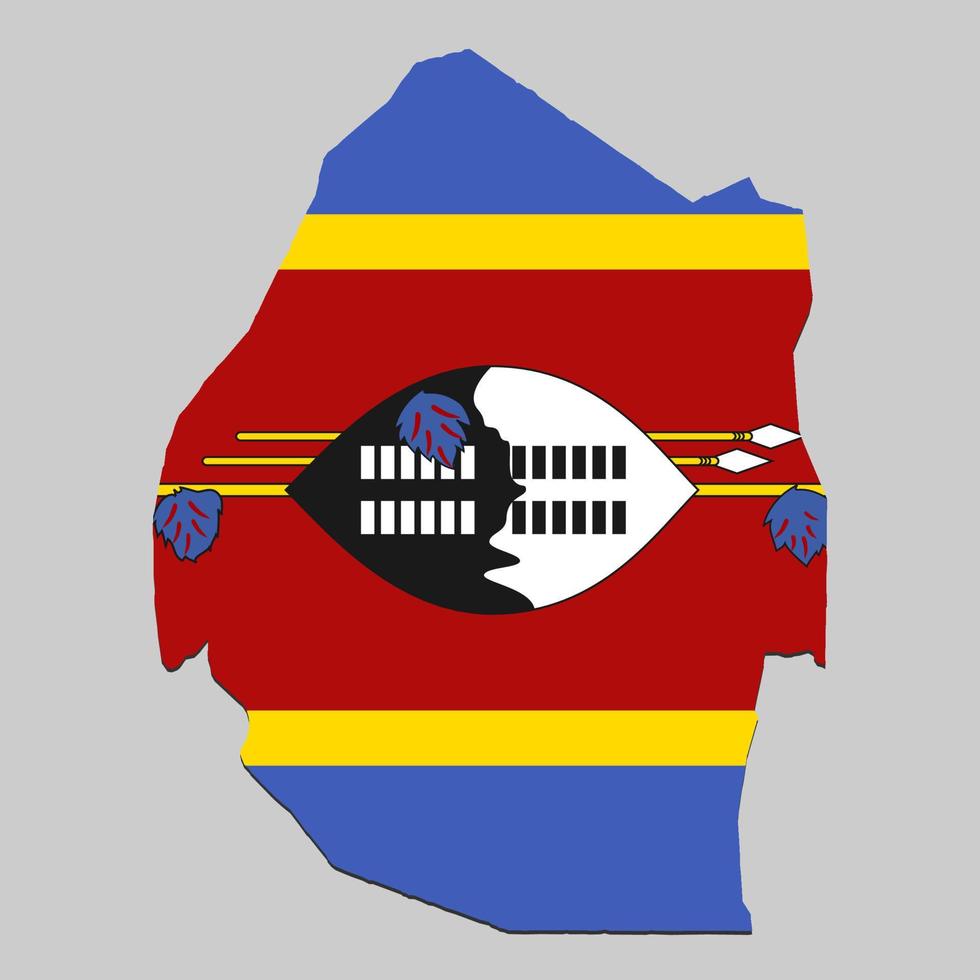 Map with national flag. Vector Illustration