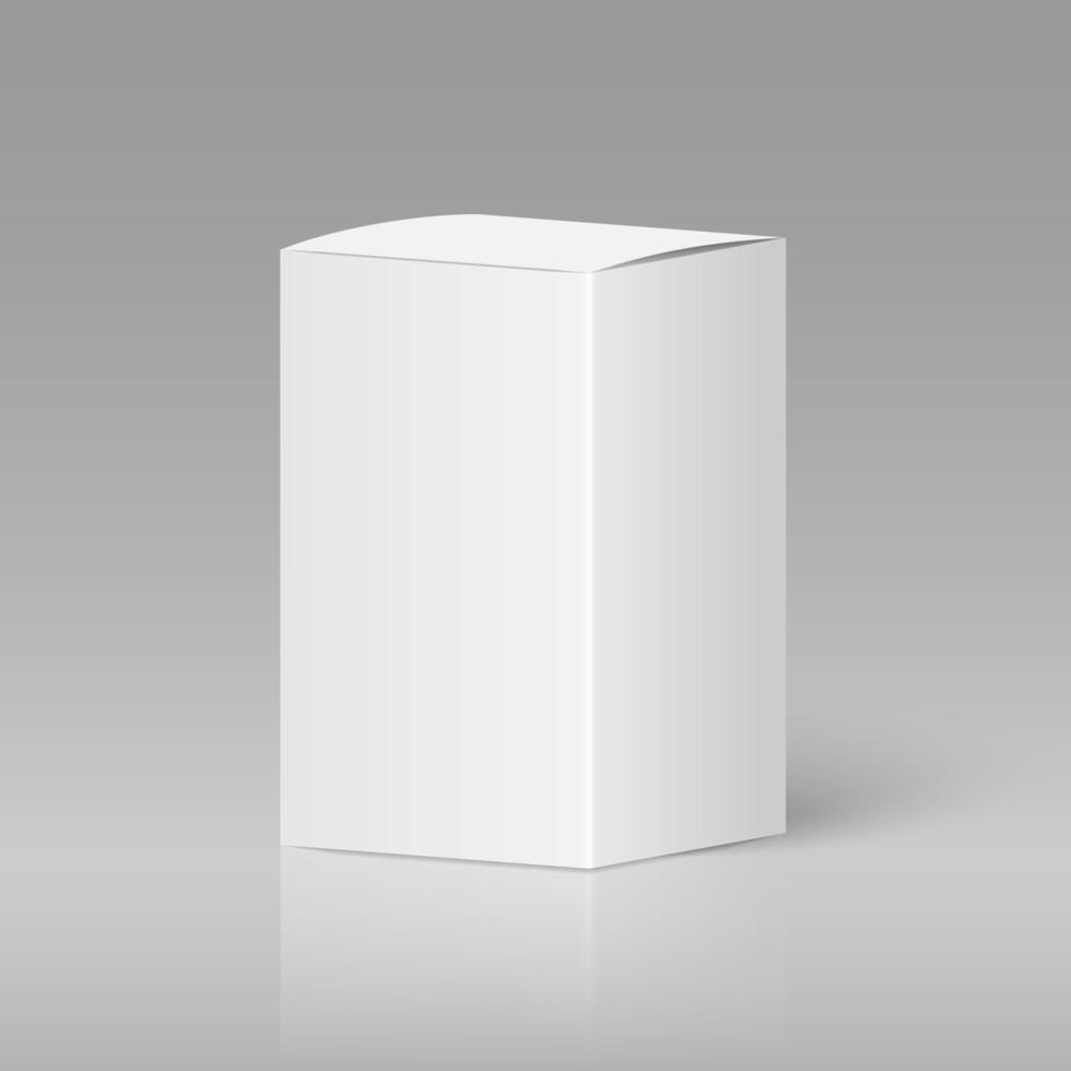 Realistic white blank box vector