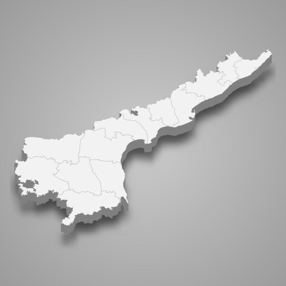 3d map state of India vector