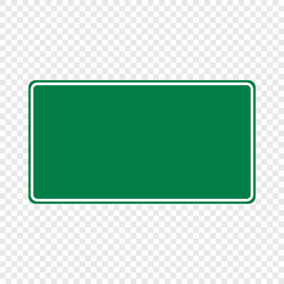 Blank green traffic road sign vector