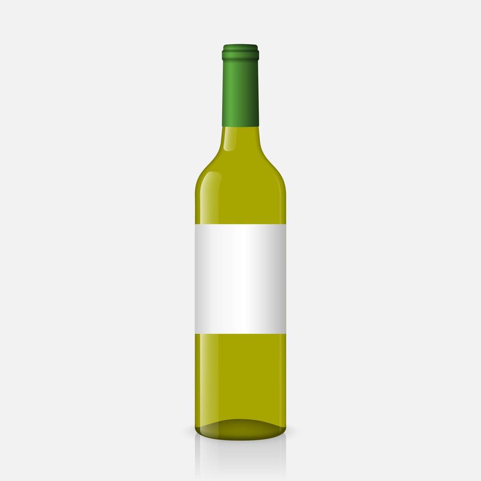 wine bottle on white background vector