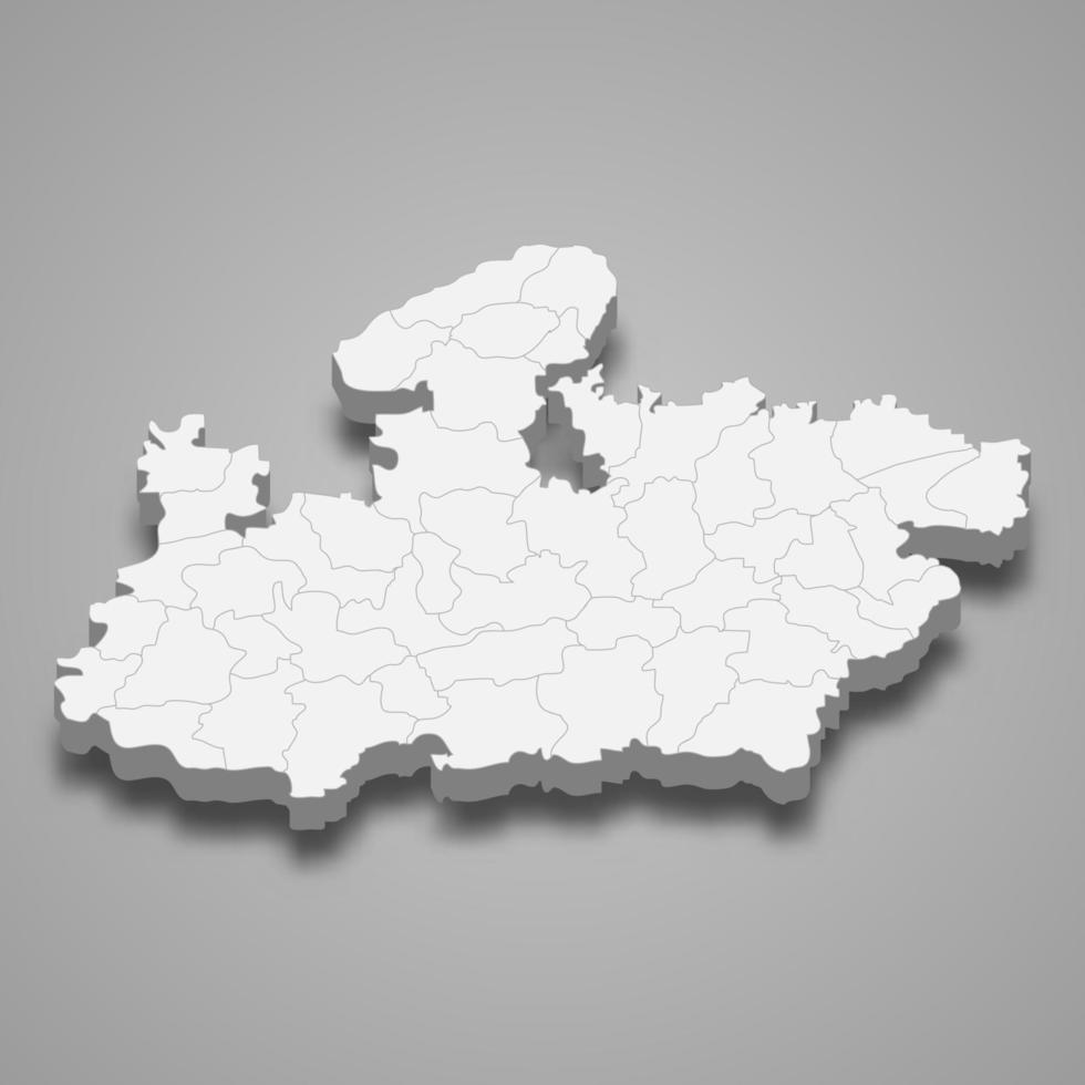 3d map state of India vector