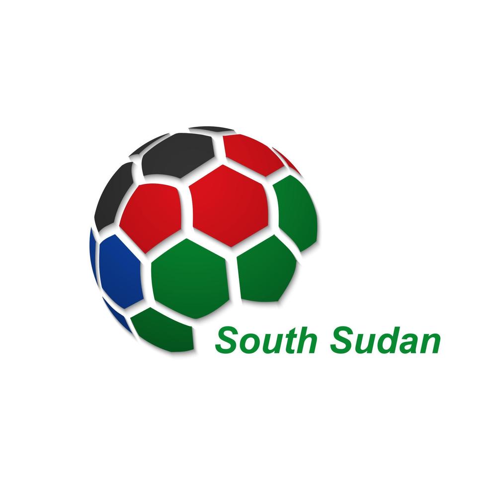 abstract soccer ball with national flag colors vector