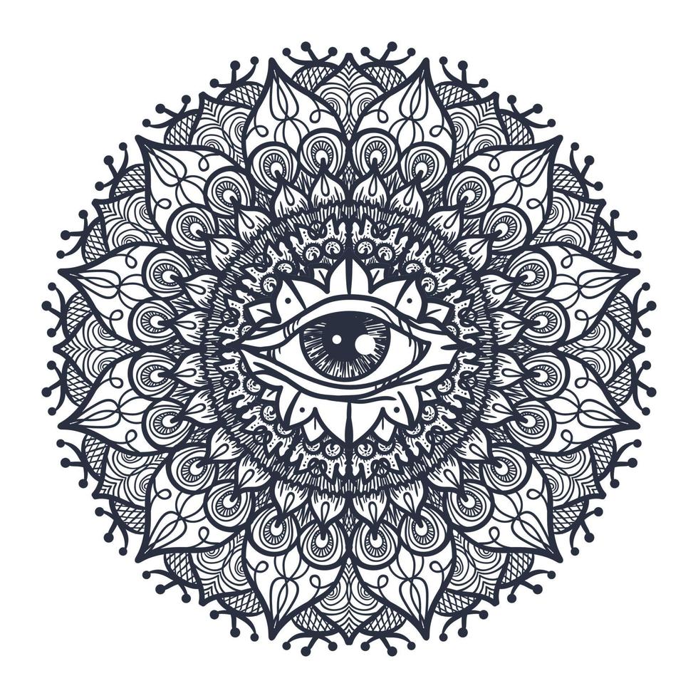 All Seeing Eye in Mandala vector