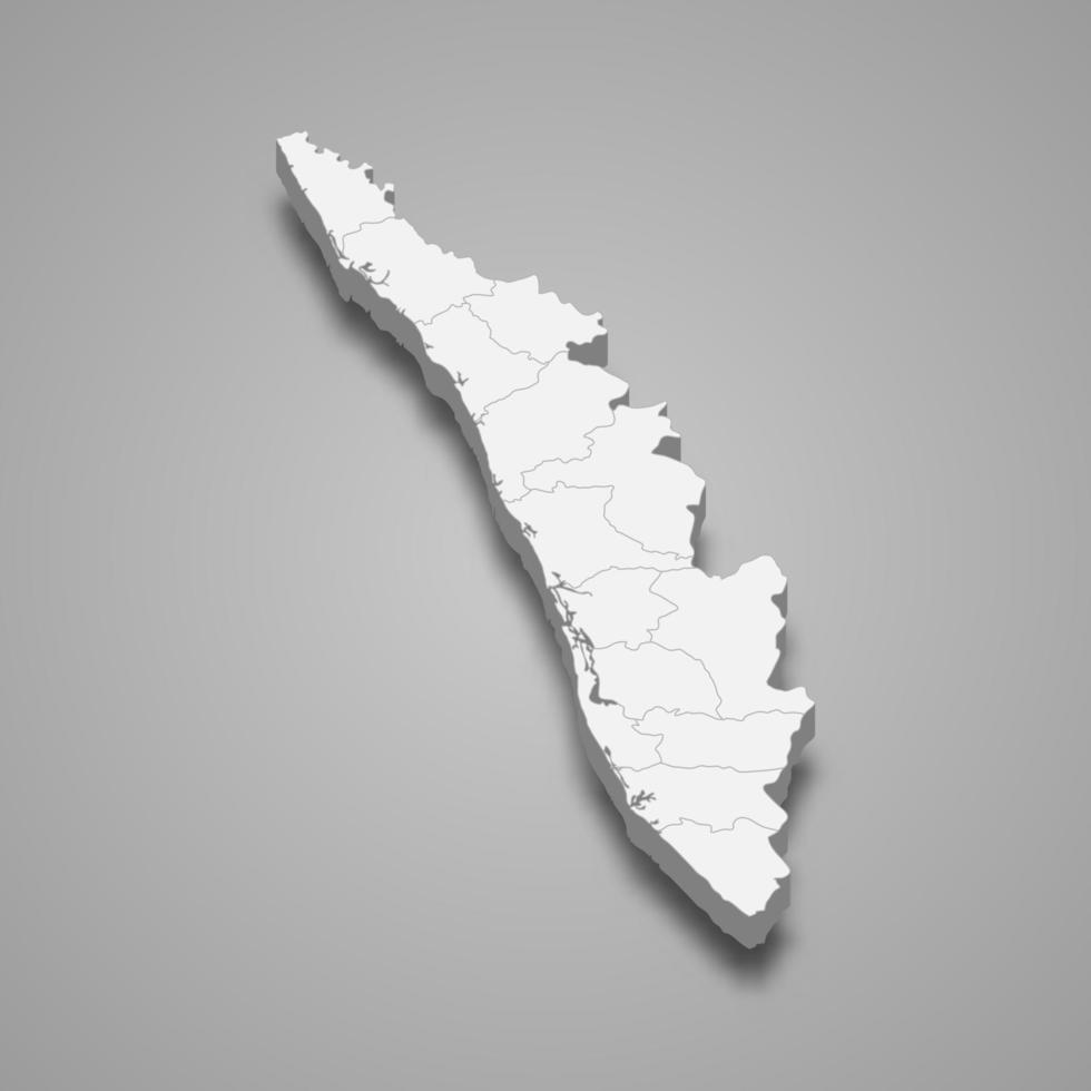 3d map state of India vector