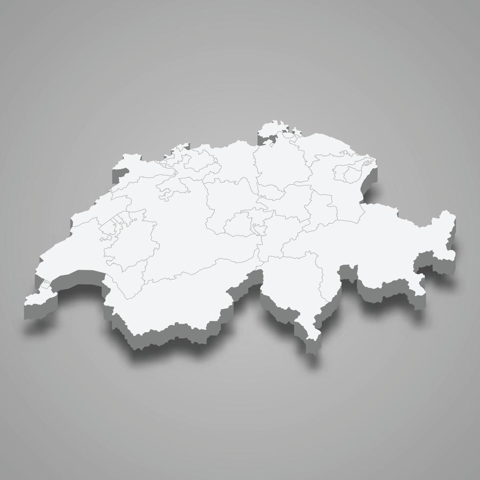 3d map with borders Template for your design vector