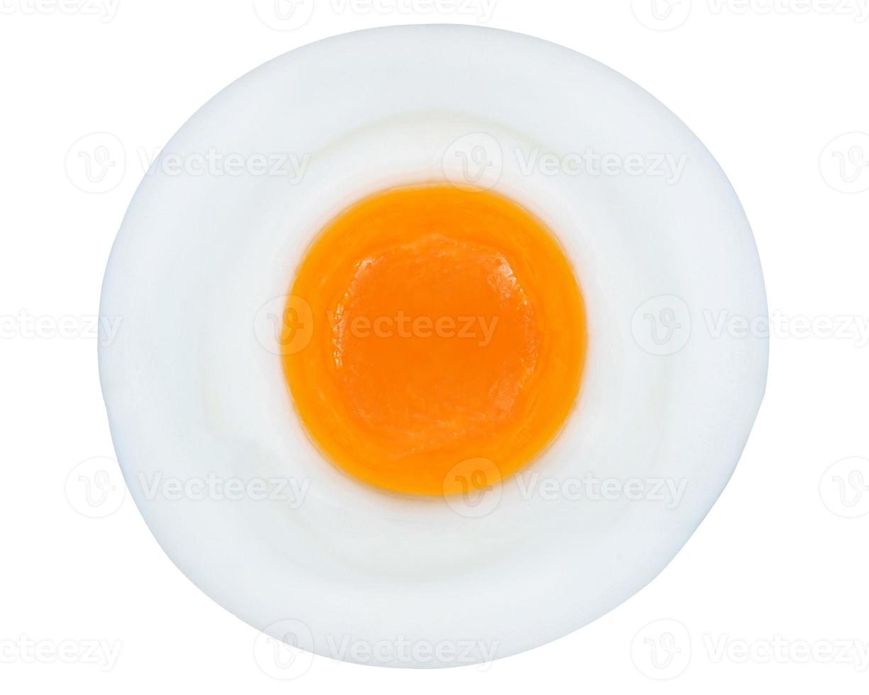 undercooked fried egg isolated on white background photo