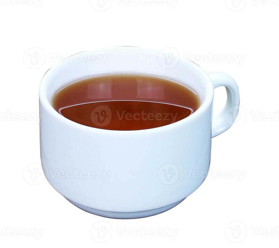 hot tea cup isolated on white background photo