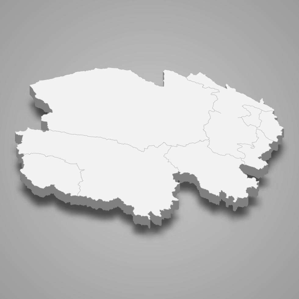 3d map province of China vector