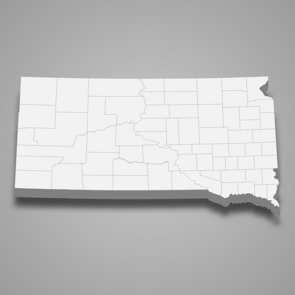 3d map state of United States vector