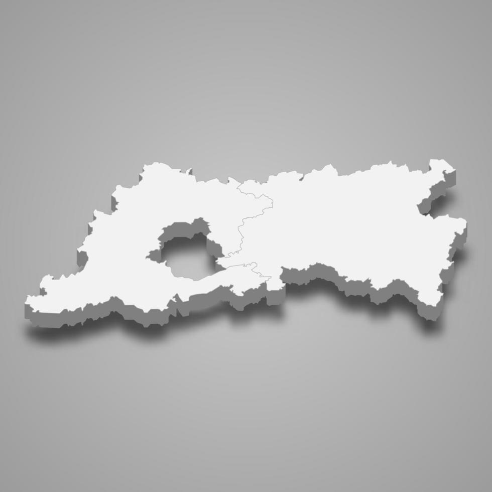 3d map of Flemish Brabant is a province of Belgium vector