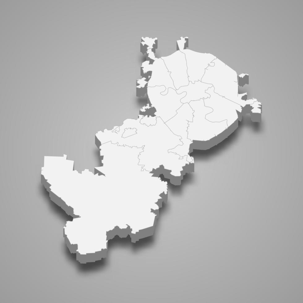 mapa 3d región de rusia vector