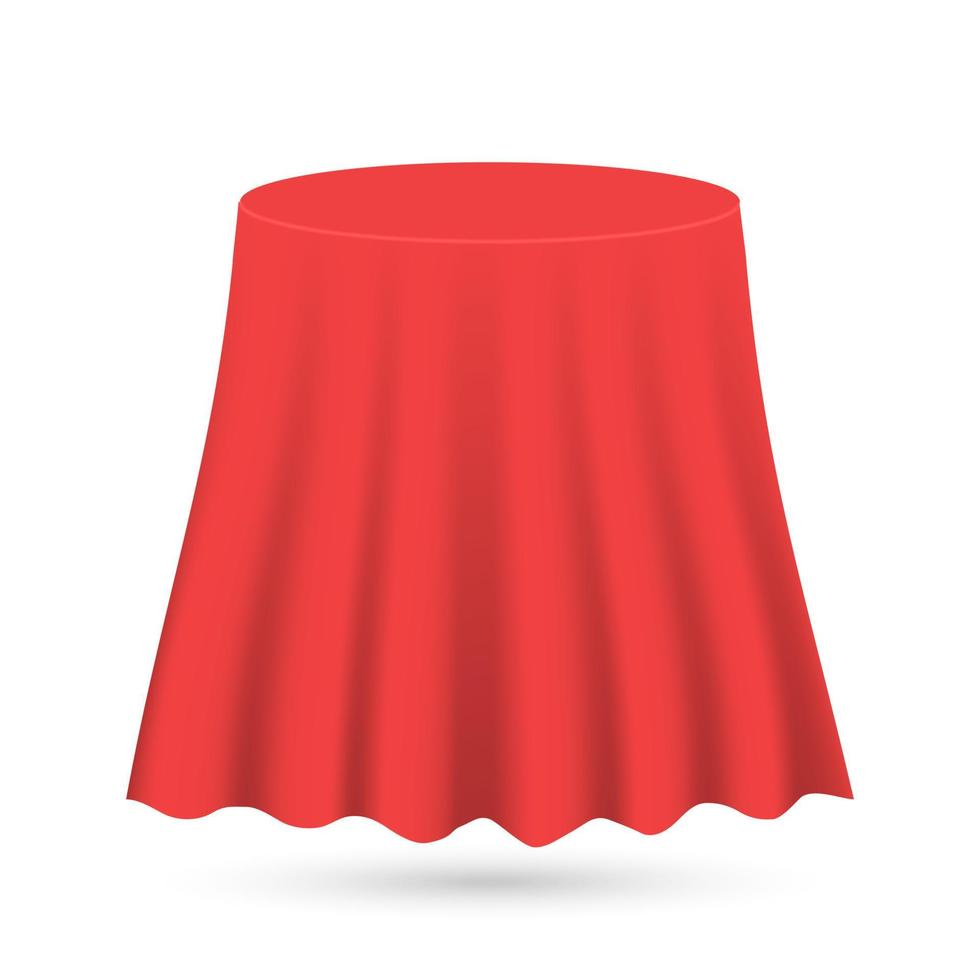 Red silk cloth covered object vector