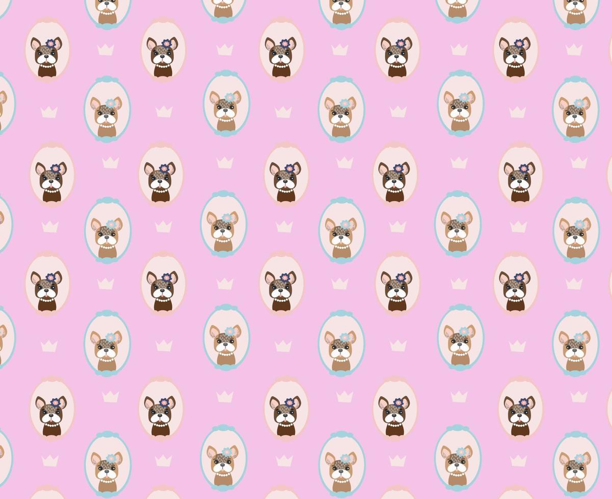 Dog puppy seamless pattern vector
