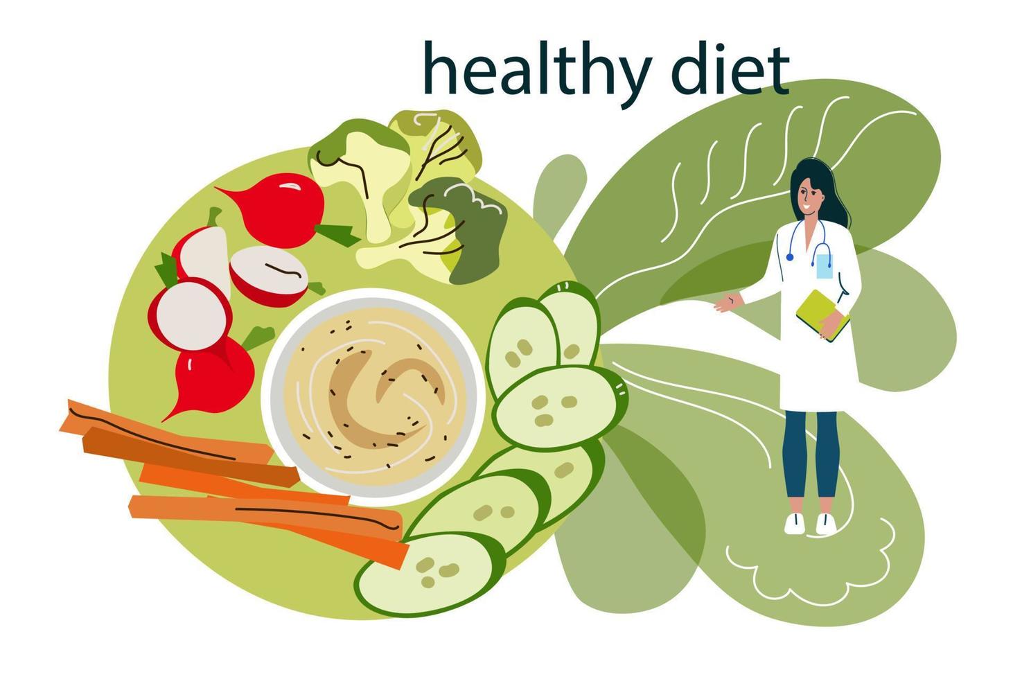 concepto de plan de nutrición, dieta saludable, ilustración de vector de  dibujos animados de programa. 8055747 Vector en Vecteezy
