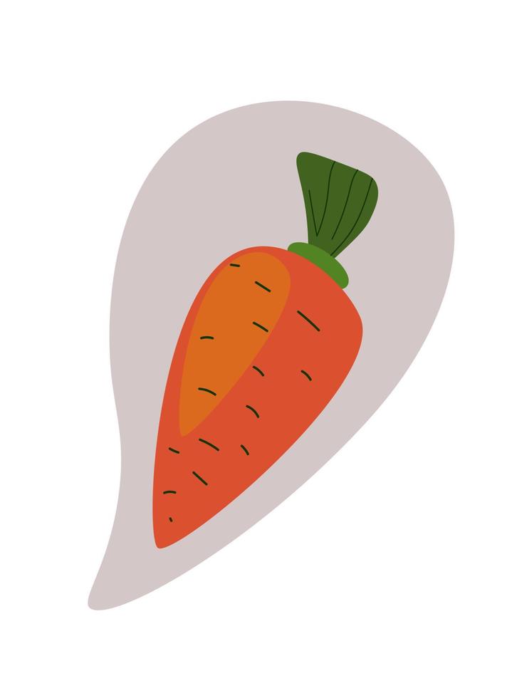 ilustración plana del vector de zanahoria aislado sobre fondo blanco