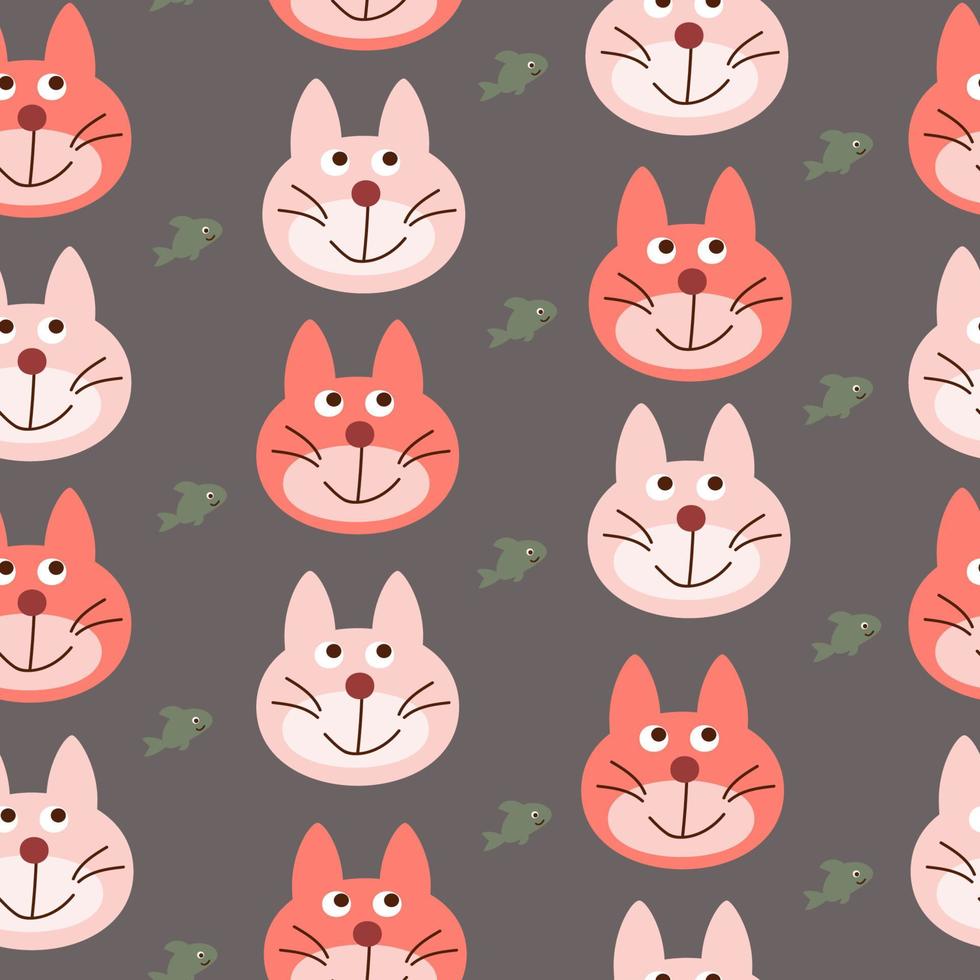 Seamless pattern Cat character. cute cat vector design