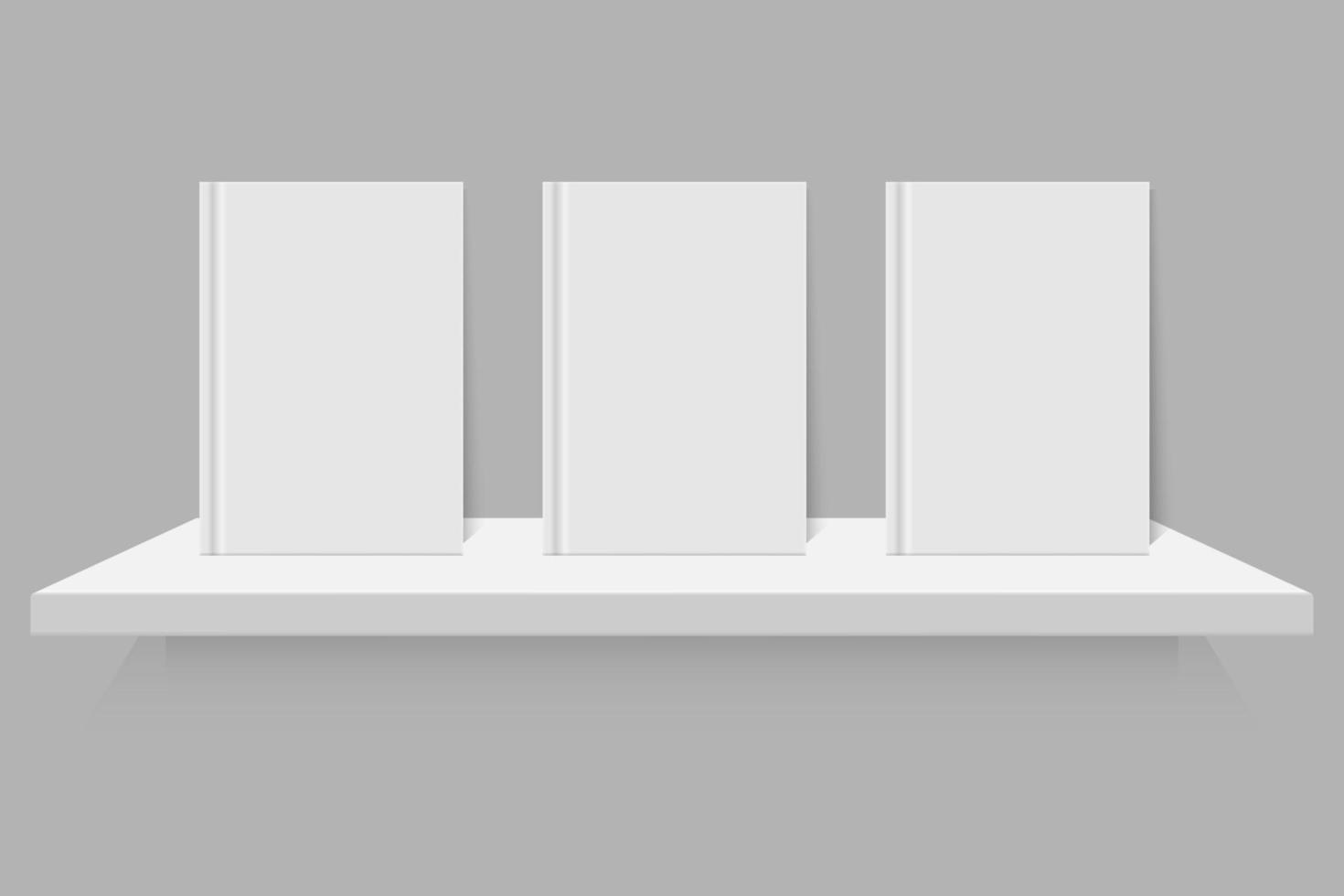 Empty white book on shelf vector