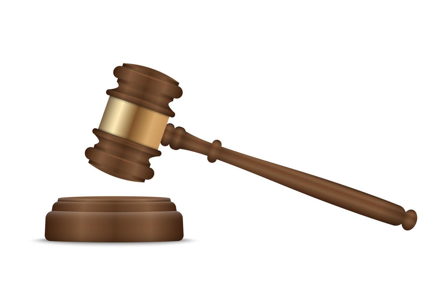 judge gavel and soundboard vector