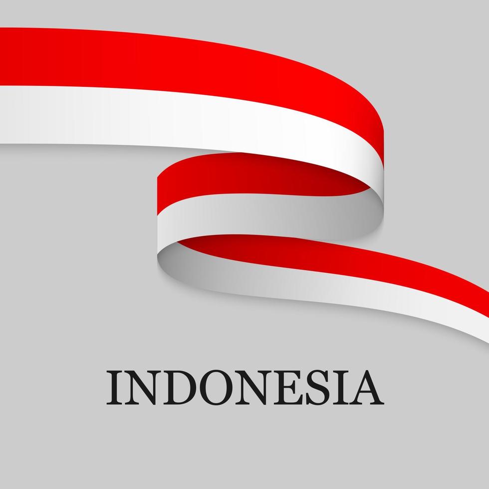 Waving ribbon or banner with flag vector