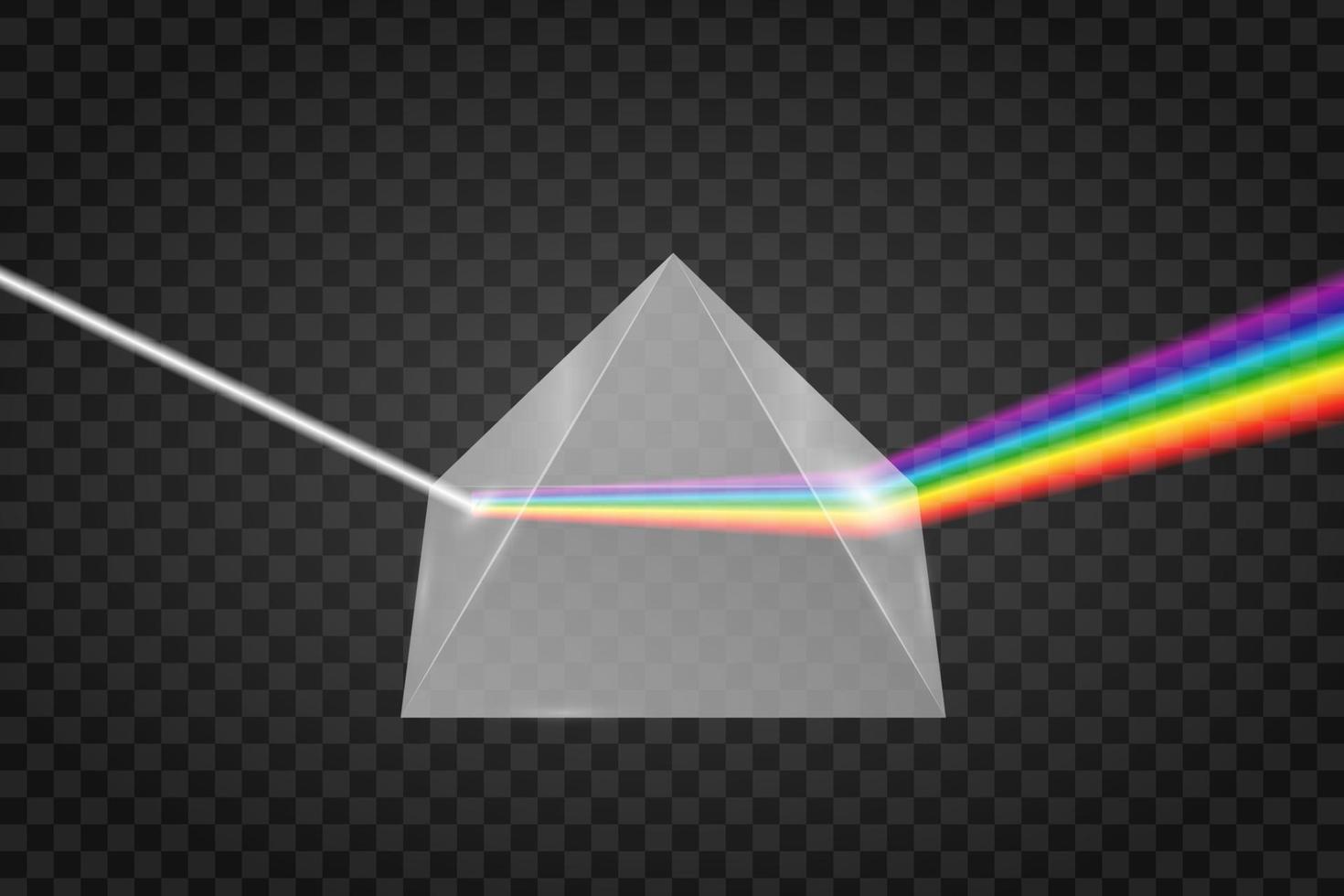 Glass pyramid refraction of light, vector