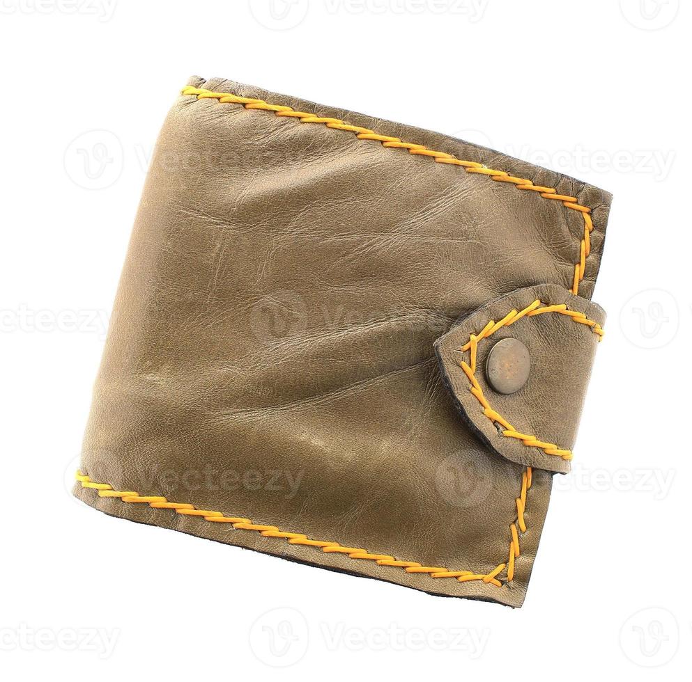 leather wallet isolated on white background photo