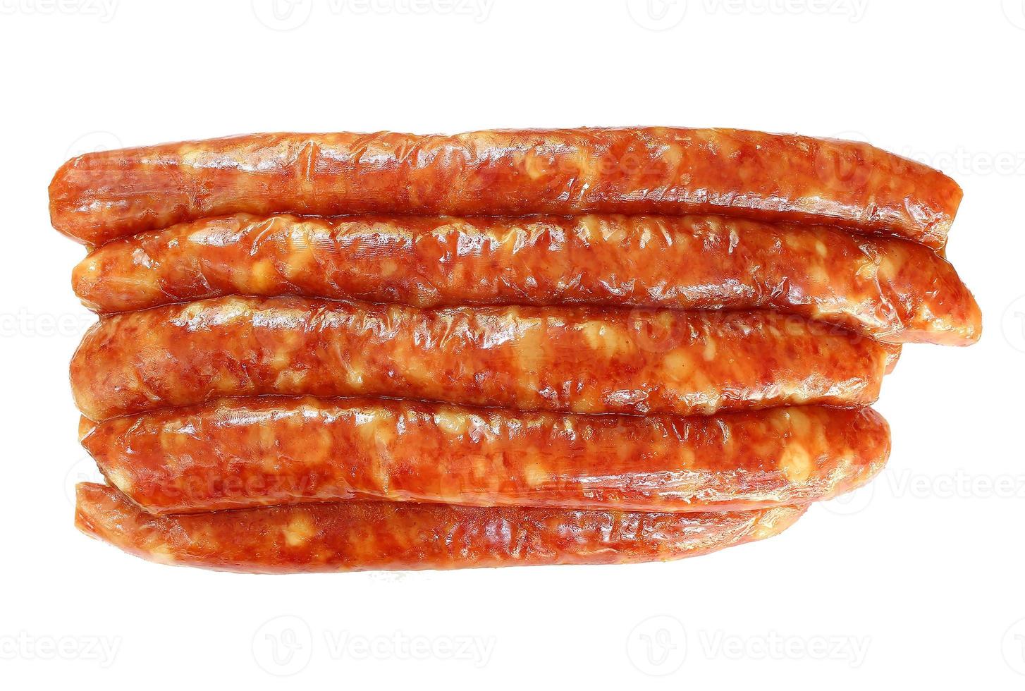 chinese sausage isolated on white background photo