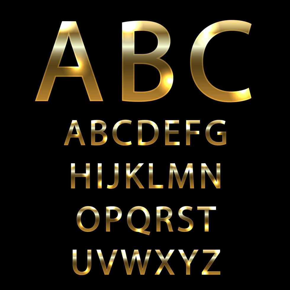 Metal gold font vector