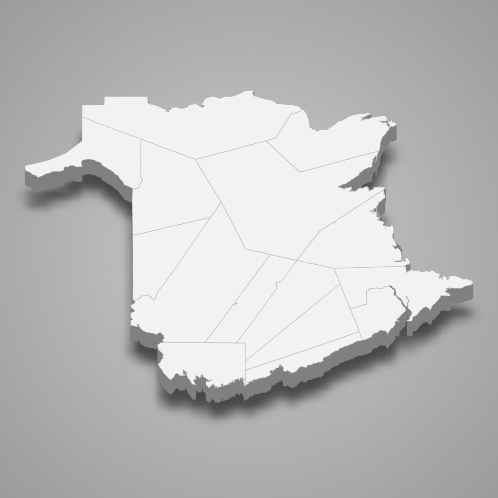 3d map province of Canada vector