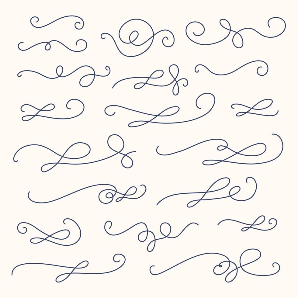 Vintage flourish decorative art set. Swirl Frames. Vector illustration