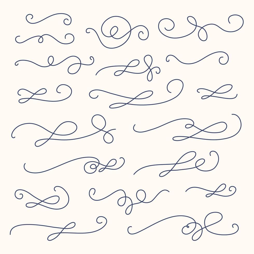 Vintage flourish decorative art set. Swirl Frames. Vector illustration