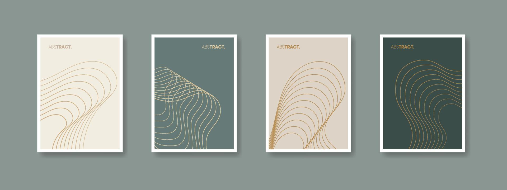 Abstract contemporary posters, geometric lines shapes,. Aesthetic boho wall decoration concept. Mid century modern minimalist art print collection, wallpaper, templates. vector