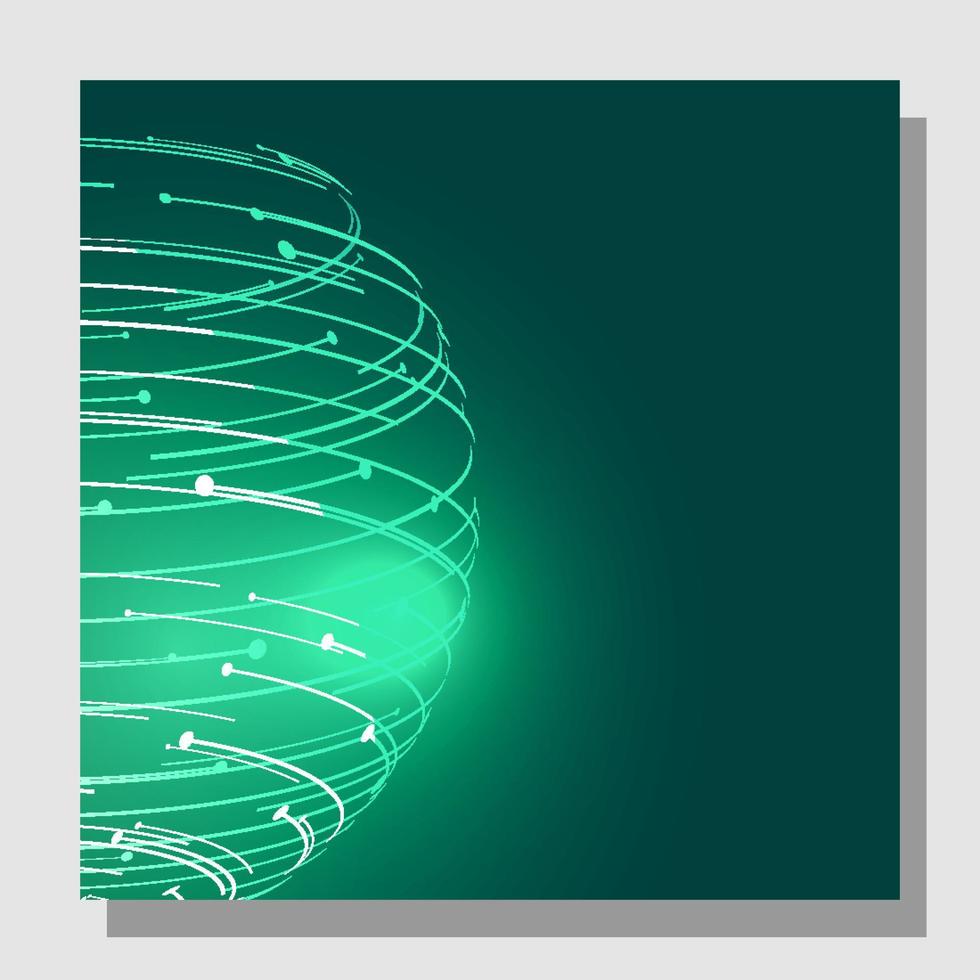 Abstract 3d sphere consist of neon stripes. Global network connection. Abstract Globe Grid. Worldwide communication. Futuristic earth globe. Vector science, technology illustration.