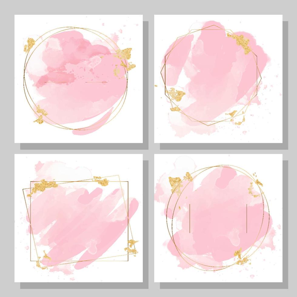 Trendy watercolor floral square templates. Suitable for social media posts, mobile apps, cards, invitations, banners design and web, internet ads. Vector illustration.